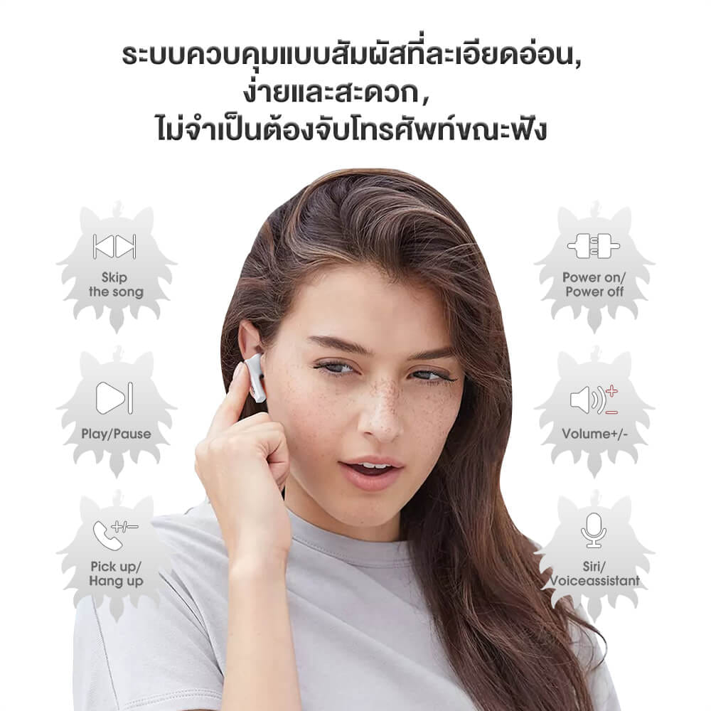 หูฟังเกมมิ่งไร้สาย ONIKUMA T301 TWS GAMING EARBUDS - สีขาว_2